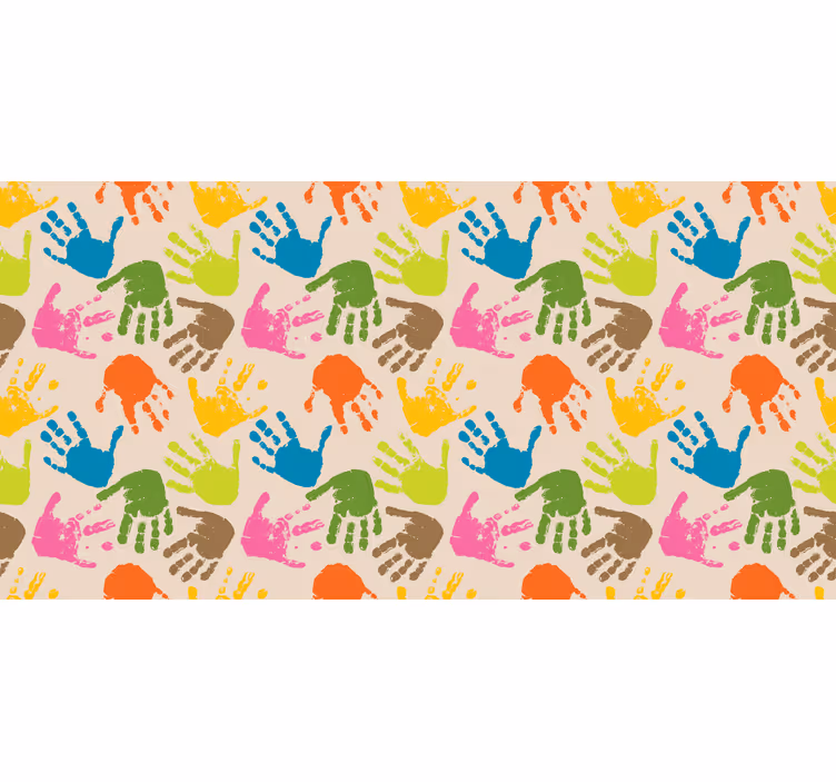 Rrullgardin barn akvarellhänder på beige bakgrund - Tenstickers