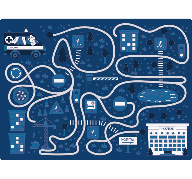 Rrullgardin barn nordic blue väg - Tenstickers