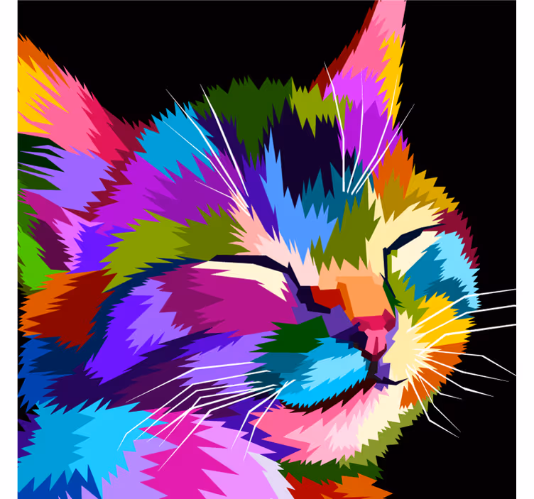Rullgardin barn katt porträtt färg - Tenstickers