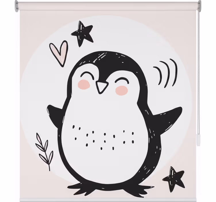 Rullgardin barn söt tecknad babypingvin - Tenstickers