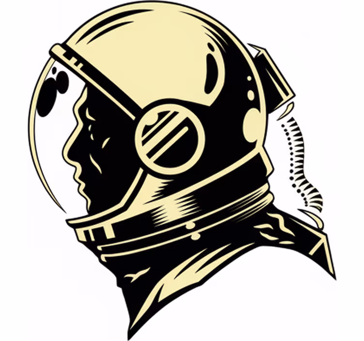 Rrullgardin barn vintage monokrom kosmonaut - Tenstickers