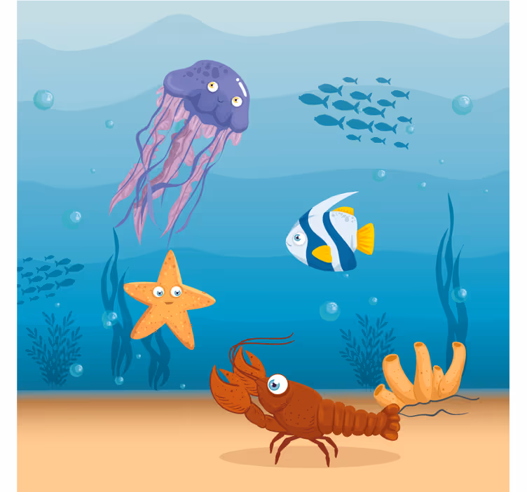 Rullgardin barn seaworld liv tecknad - Tenstickers