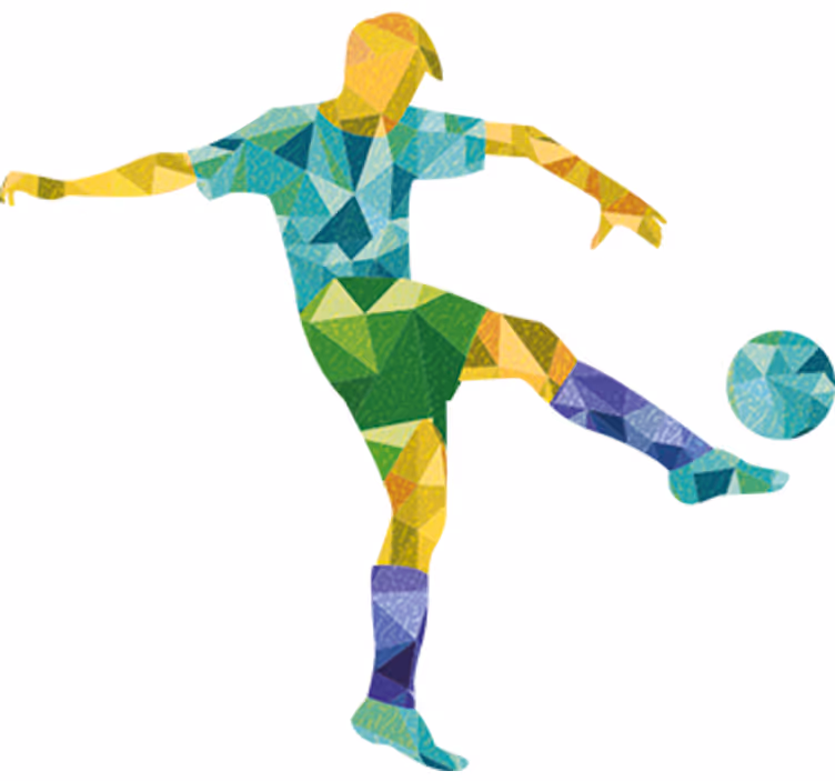 Rullgardin tonåringar geometrisk fotbollsillustration - Tenstickers