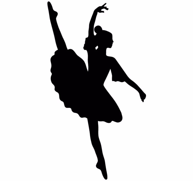 Rullgardin tonåringar ballerina siluett vinyl - Tenstickers