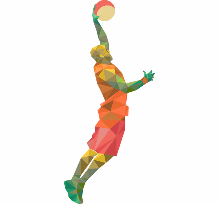Rullgardin tonåringar geometrisk basketspelare - Tenstickers