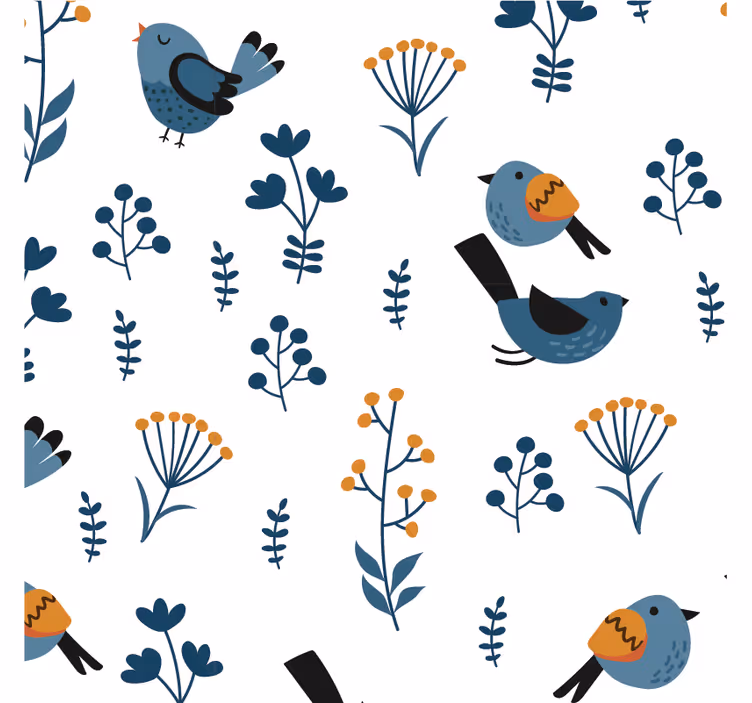 Rullgardin tonåringar blad och fåglar - Tenstickers
