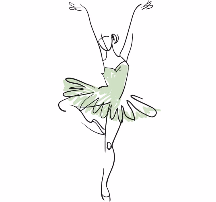 Rullgardin tonåringar ballerina dekoreringsvinyl - Tenstickers