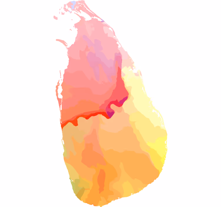 Rullgardin tonåringar sri lanka akvarellkarta - Tenstickers