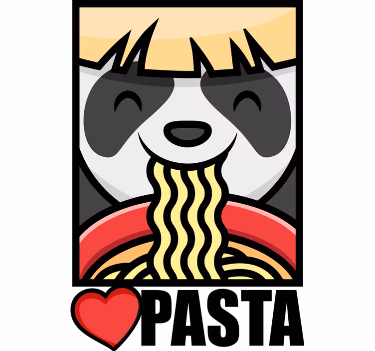 Rullgardin tonåringar panda älskar pasta - Tenstickers