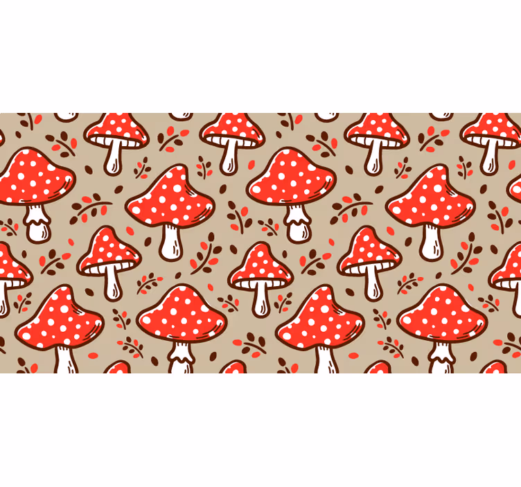 Rullgardin beige typiska svampar på beige bakgrund - Tenstickers