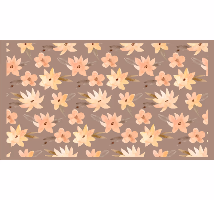 Rullgardin beige aquarella blommor pastellfärger - Tenstickers