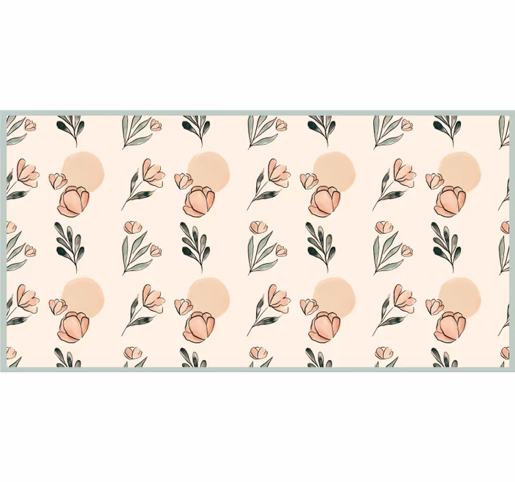 Rullgardin beige moderna pastellblommor i akvarell - Tenstickers