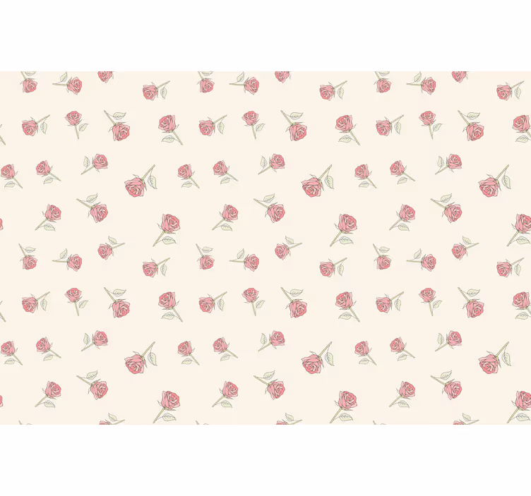 Rullgardin beige romantiskt vintage ros mönster - Tenstickers