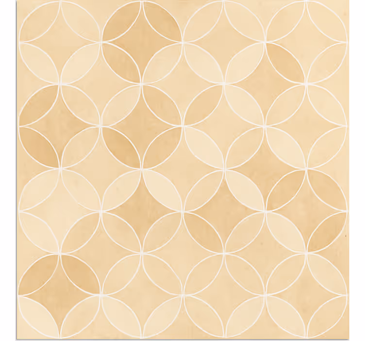 Rullgardin beige geometriska överlappande cirklar - Tenstickers