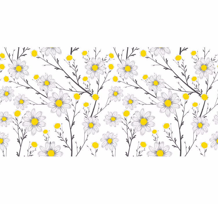 Vit rullgardin klassisk prästkrageblomma - Tenstickers