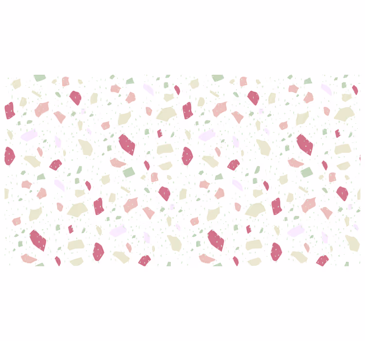 Vit rullgardin pastell oregelbunden terrazzo - Tenstickers