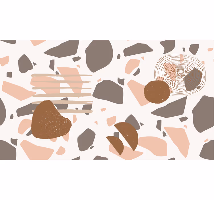 Vit rullgardin i pastellterrazzo med figurer - Tenstickers