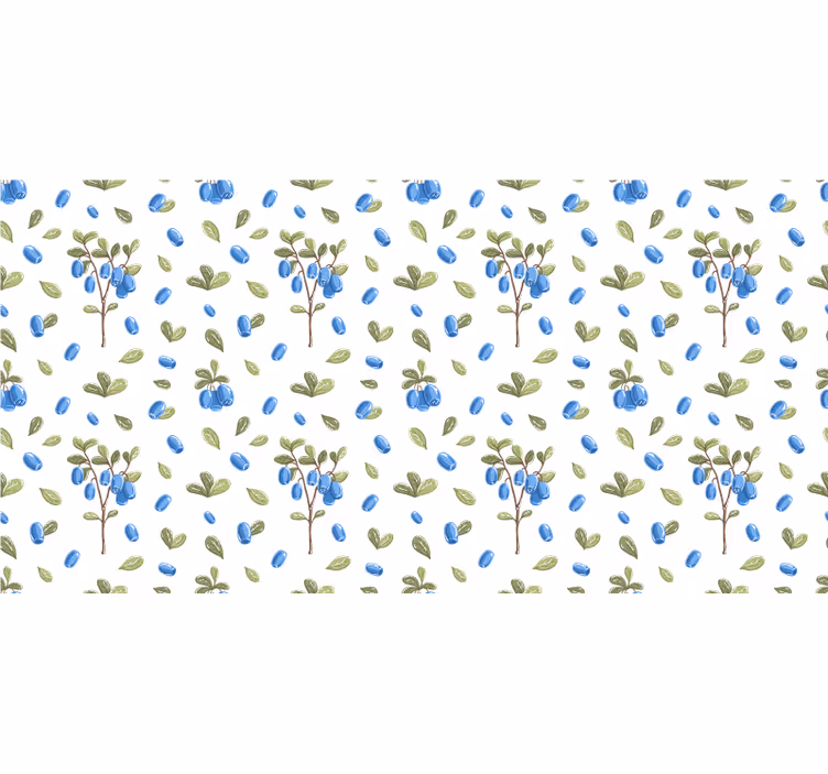 Vit rullgardin med blommig botanisk aquarella mönster - Tenstickers
