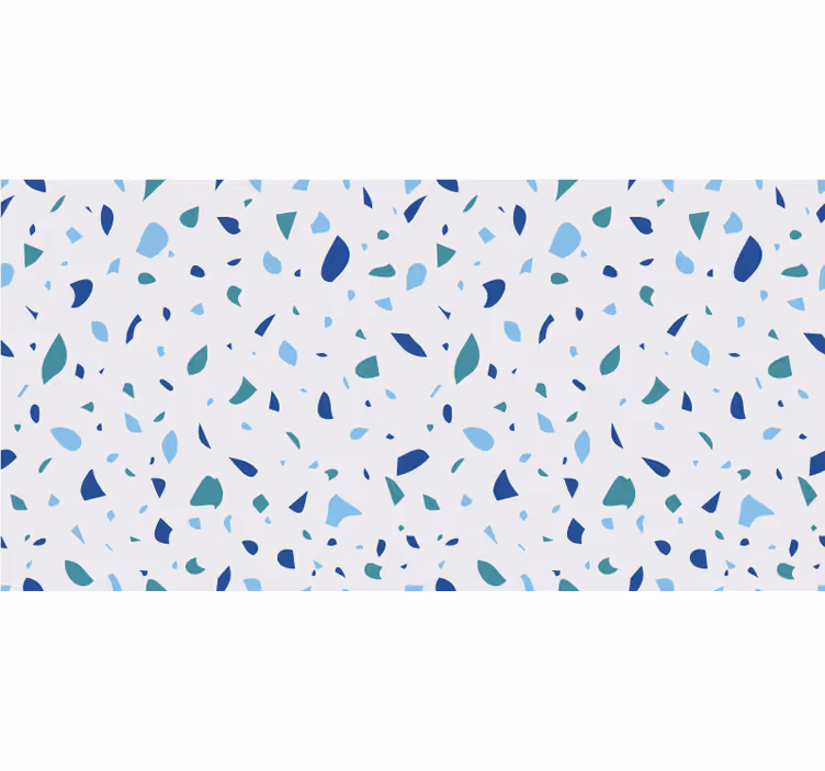 Vit rullgardin blåtoner terrazzo - Tenstickers