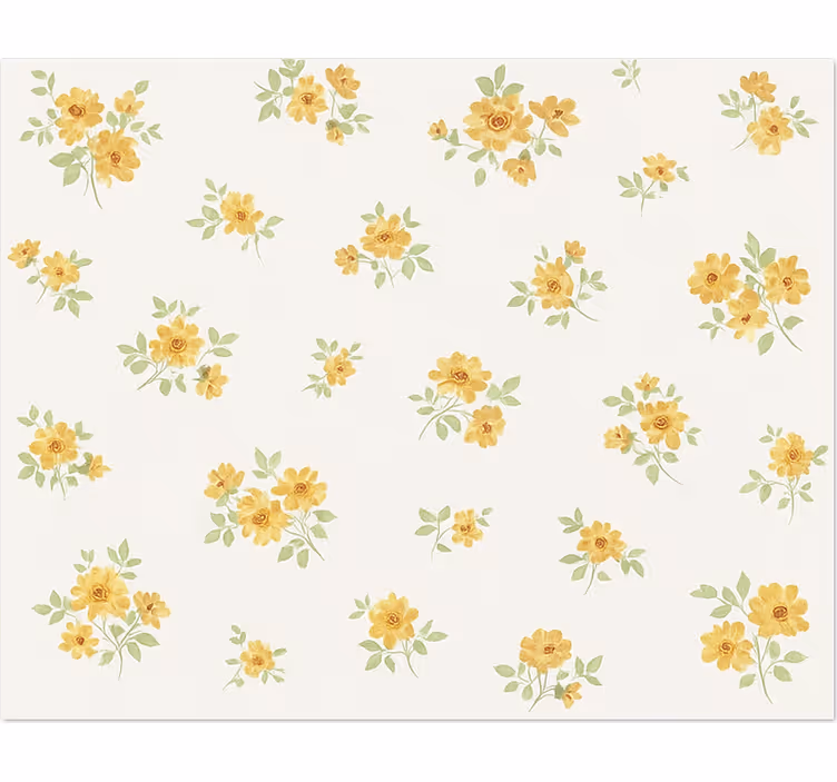 Vit rullgardin delikat chintz blommig - Tenstickers