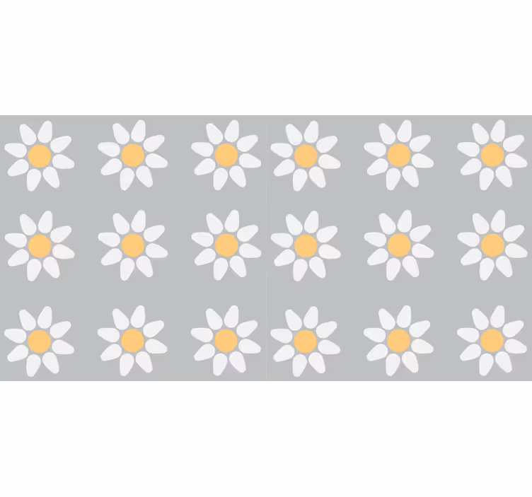 Rullgardin med blommor i prästkrage mönster - Tenstickers