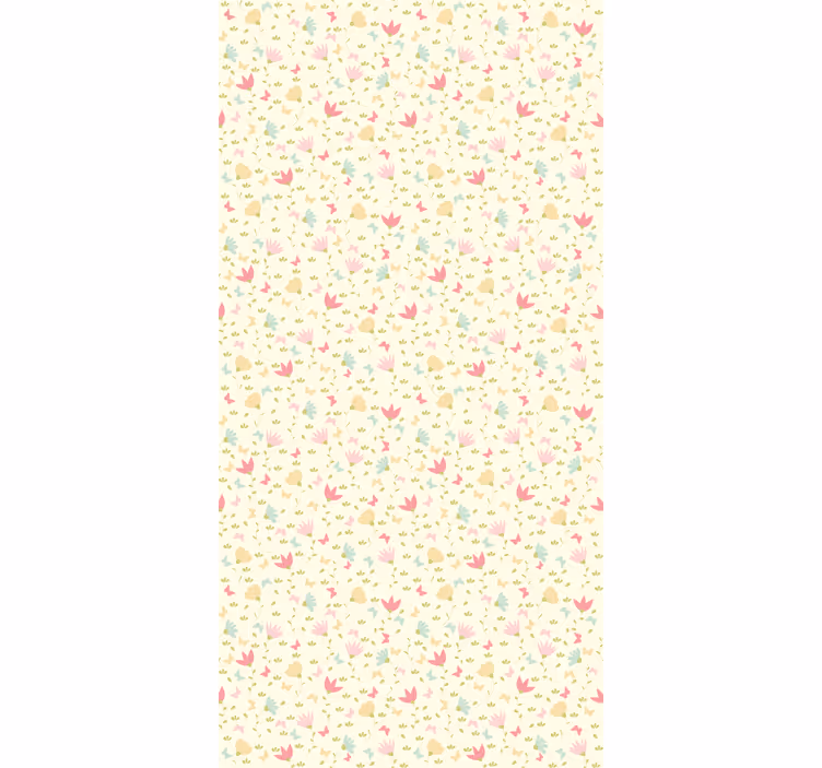 Rullgardin med blommor och fjärilar - Tenstickers