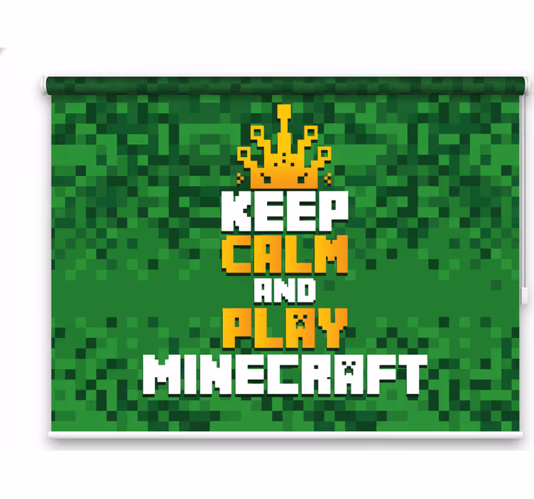 Rullgardin nörd håll dig lugn och spela minecraft - Tenstickers