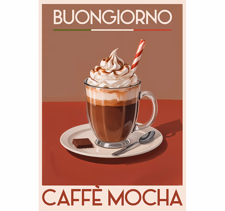 Rullgardin vintage mocha kaffe - Tenstickers