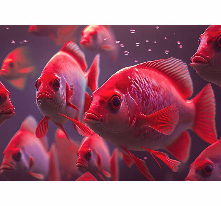 Rullgardin djur röd fiskebur - Tenstickers