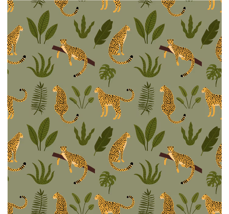 Rullgardin djur leopardmönstrad djungel - Tenstickers