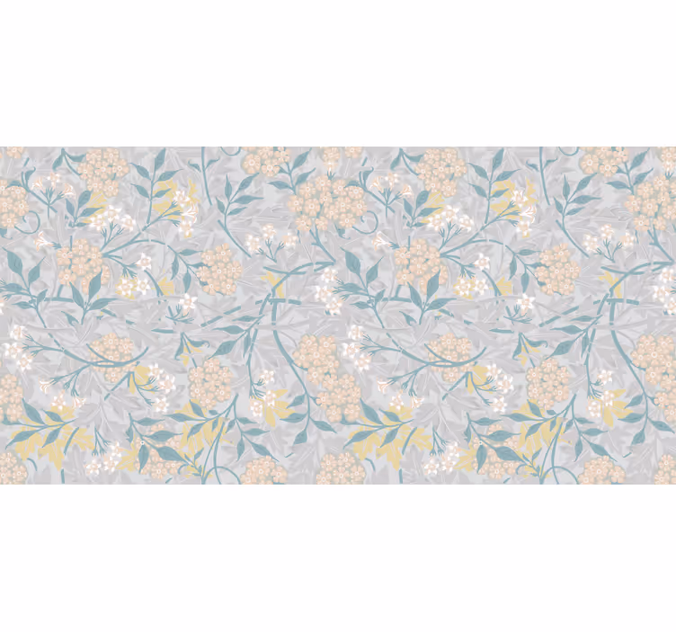 Rullgardin grå 80-tals blommig elegant mönster - Tenstickers
