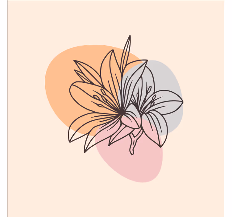 Rullgardin kontor söta blommor minimalistisk design - Tenstickers