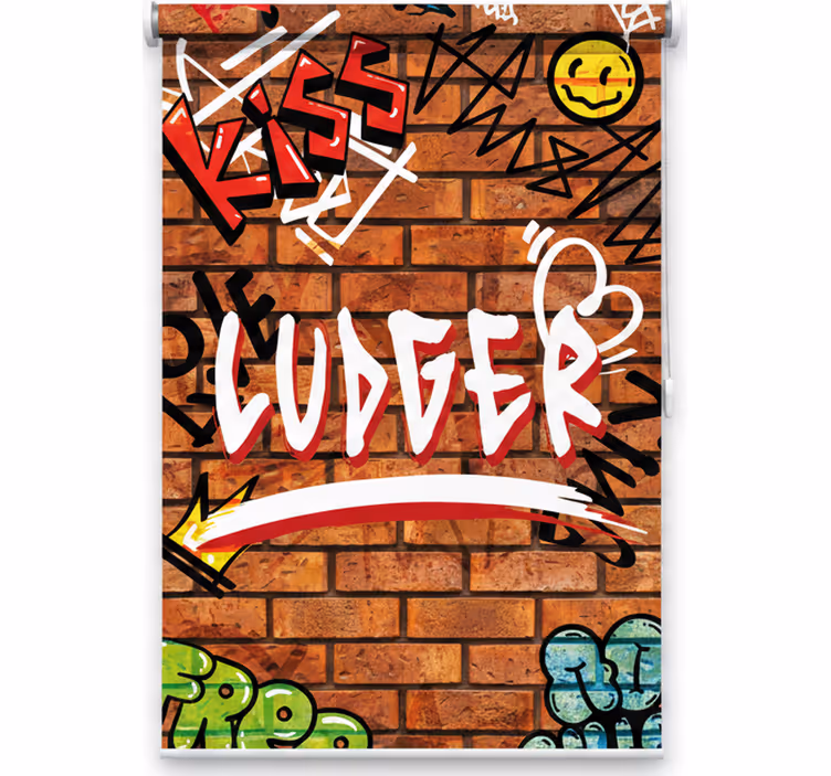 Rullgardin tonåringar graffiti på mursten - Tenstickers