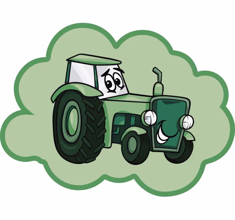 Rullgardin roligt grön traktor - Tenstickers