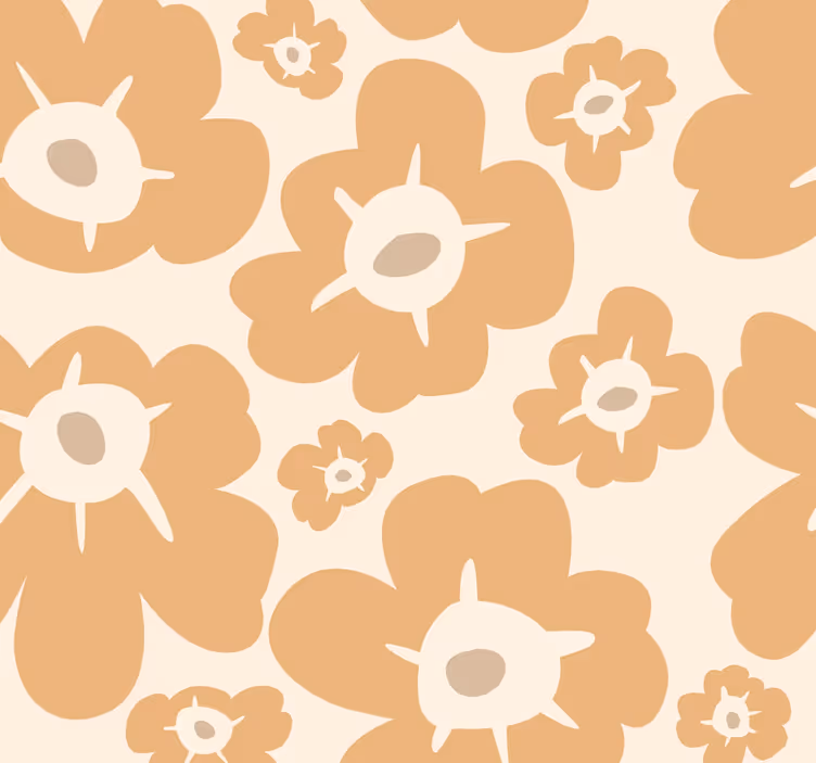 Rullgardin med blommor beige vallmo - Tenstickers