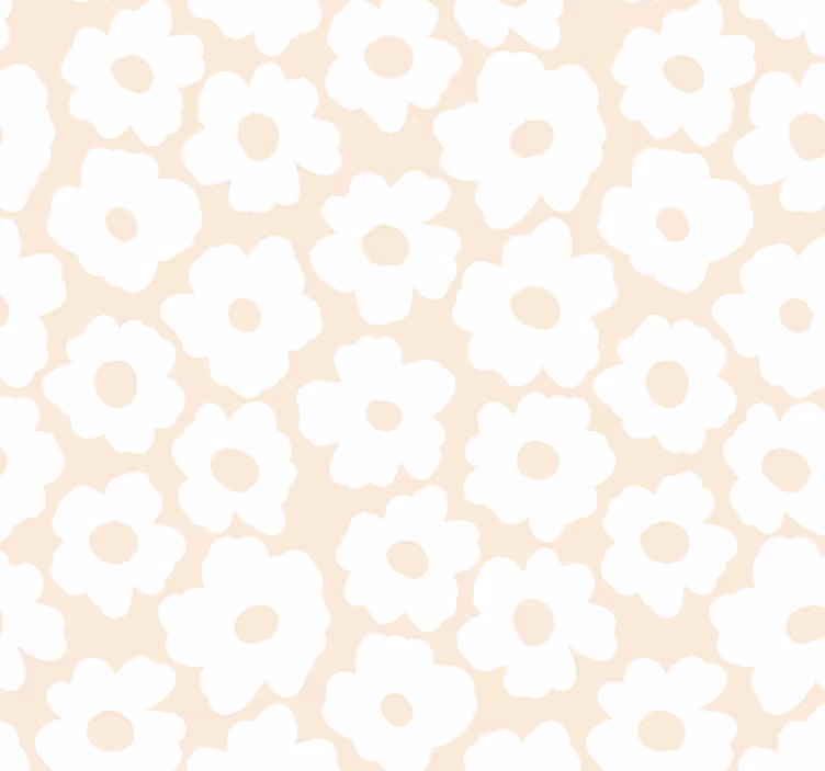 Rullgardin med blommor vit vallmo - Tenstickers