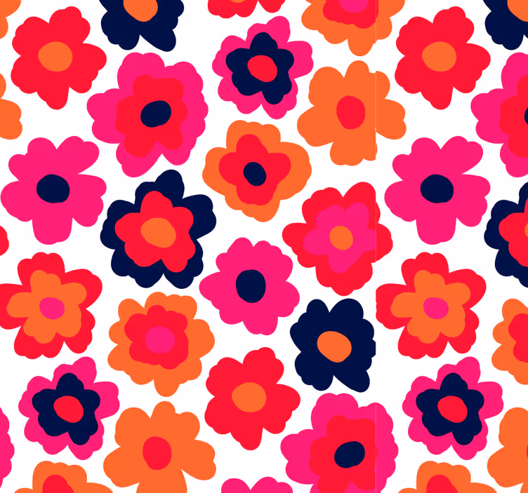 Rullgardin med blommor röda vallmo - Tenstickers