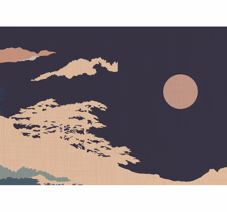 Rullgardiner rusta japandi stil mörk konstnärlig skog - Tenstickers