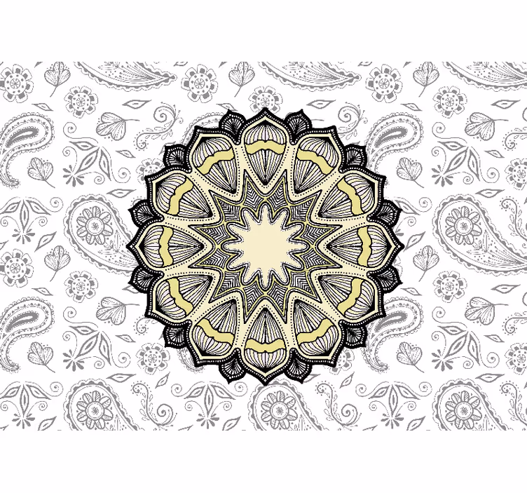 Rullgardin zen klassisk mandala och paisley - Tenstickers