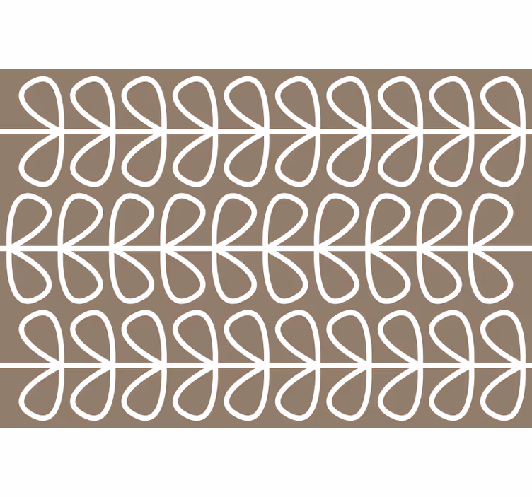 Rullgardin brun beige bladmönster - Tenstickers