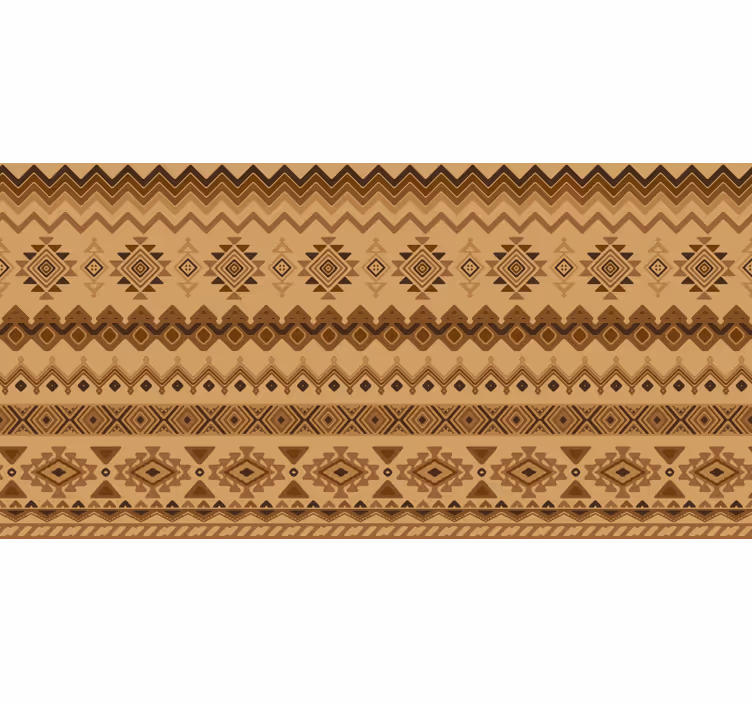 Rullgardin brun med etnisk kilimdesign - Tenstickers