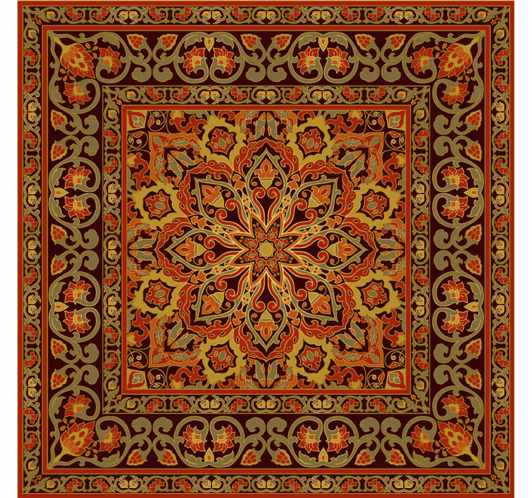 Rullgardin brun kök persisk mandala effekt - Tenstickers