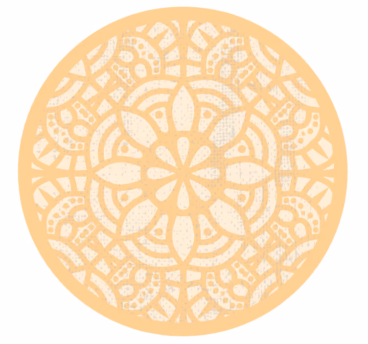 Rullgardin brun beige cirkel vinylmatta - Tenstickers