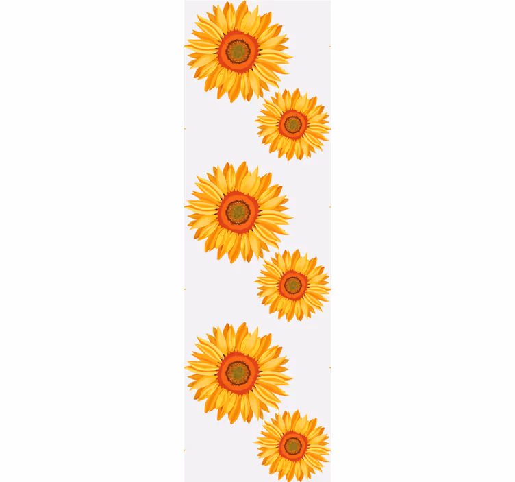 Rullgardin orange stiliga blommor - Tenstickers