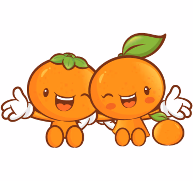 Rullgardin orange dekorativt vinylpar mandariner - Tenstickers