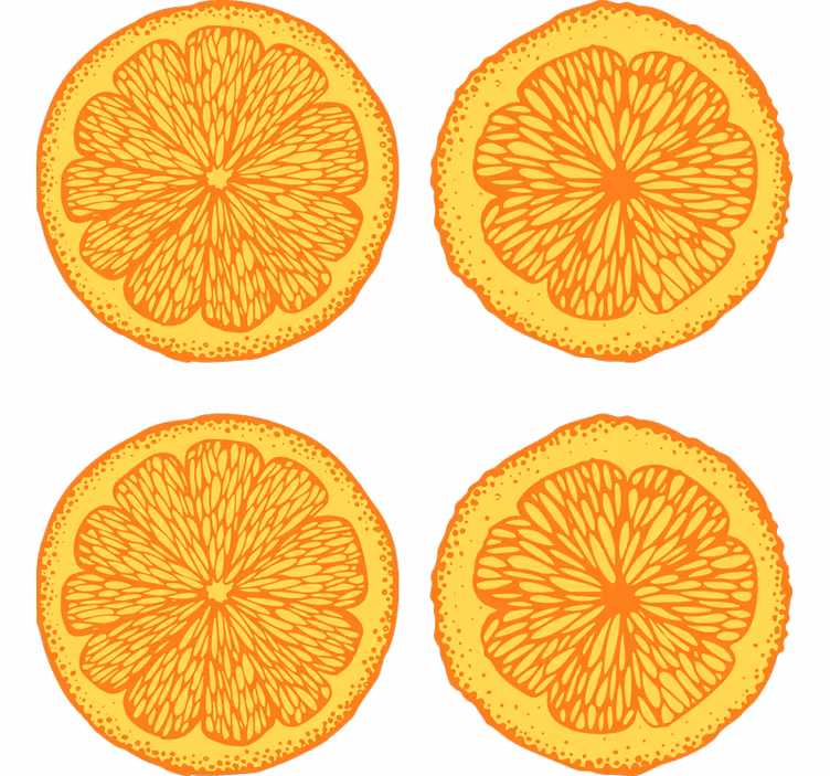 Rullgardin orange handritad mönster paket klistermärken - Tenstickers