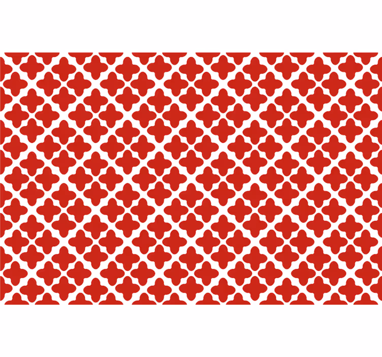 Rullgardin röd vit geometrisk mönster - Tenstickers