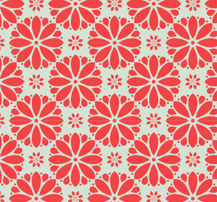 Rullgardin utomhus med blommiga geometriska mönster - Tenstickers