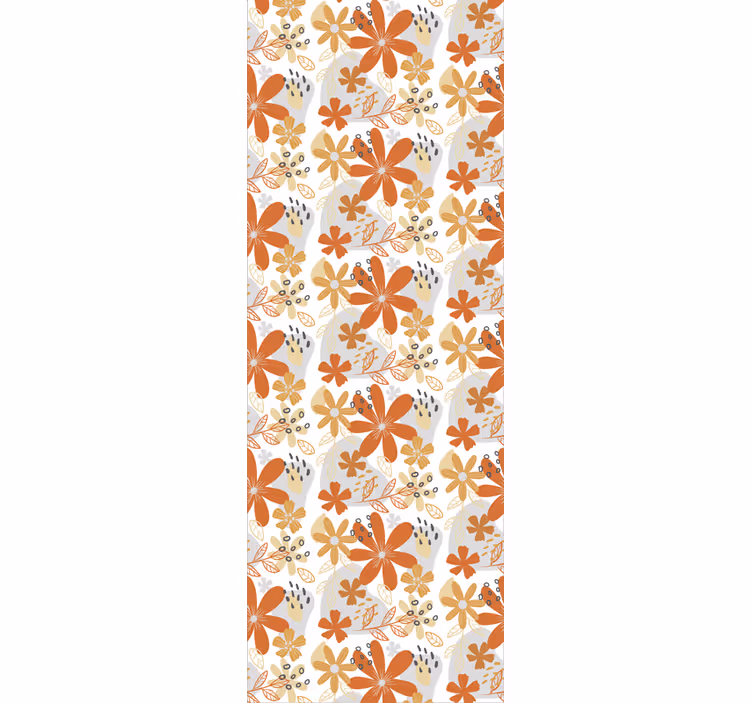 Rullgardin utomhus blommig orange textur - Tenstickers