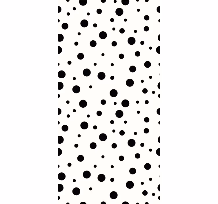 Rullgardin tonåringar polka svart och vit mönster - Tenstickers
